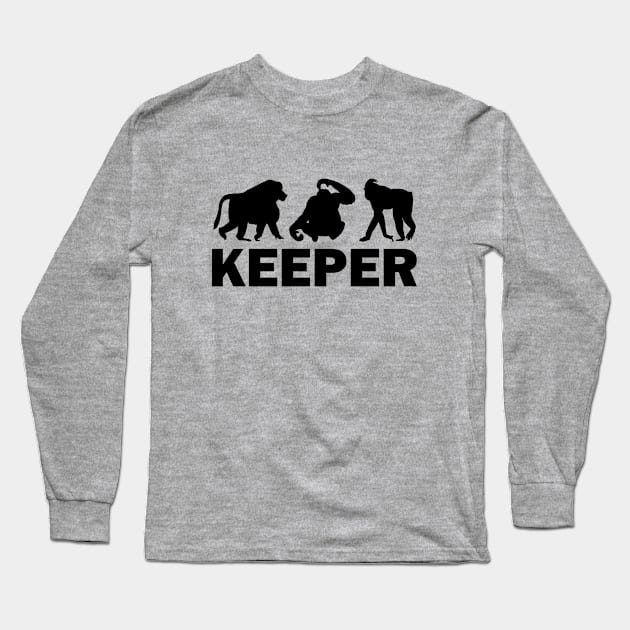 Keeper - Baboon, Macaque, Orang Long Sleeve T-Shirt by GeoCreate